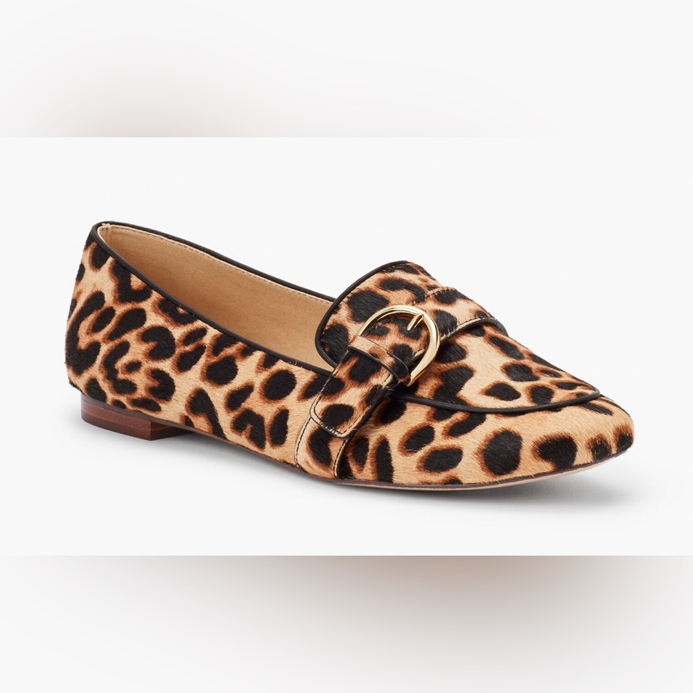 Talbots Ryan buckle loafers cheetah print calf hair animal print preppy 6 1/2 EC - Picture 2 of 9